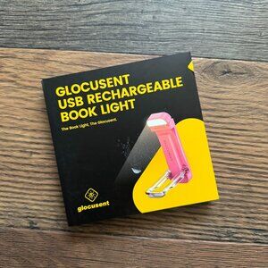 Glocusent USB Rechargeable Book Light – Clip-On Reading Light (Pink)